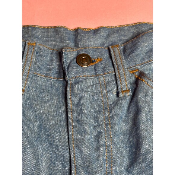 1960s-1970s JC PENNEY Cotton Blue Medium Wash Wide Leg Flared Denim Jeans. S-M - Picture 8 of 10